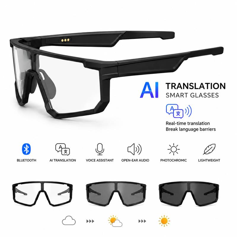 AI Translation Glasses — Open-Ear Audio & Photochromic Lenses