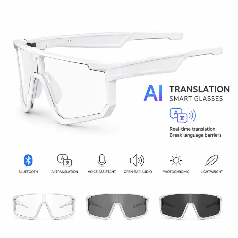 AI Translation Glasses — Open-Ear Audio & Photochromic Lenses