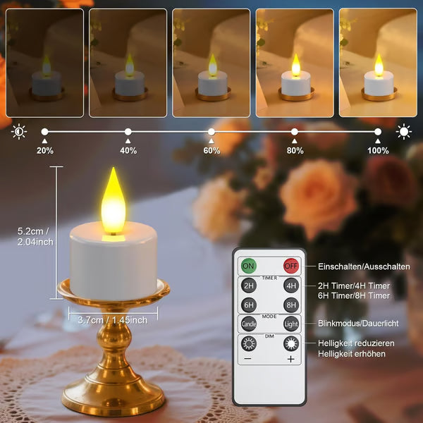 🎅Christmas Sale🎅Flameless Candles, 12pcs USB Rechargeable Tea Lights Candles for Christmas Decor with Remote Control
