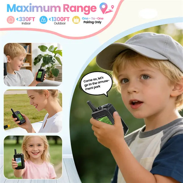 Kids Video Walkie Talkies – Rechargeable 2-Pack with Screen & Voice