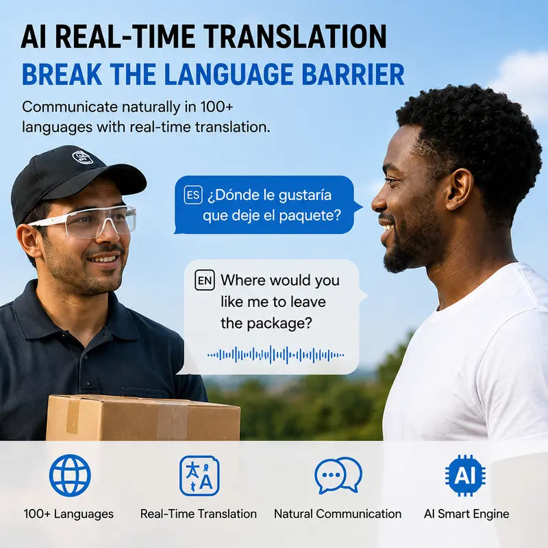 AI Translation Glasses — Open-Ear Audio & Photochromic Lenses