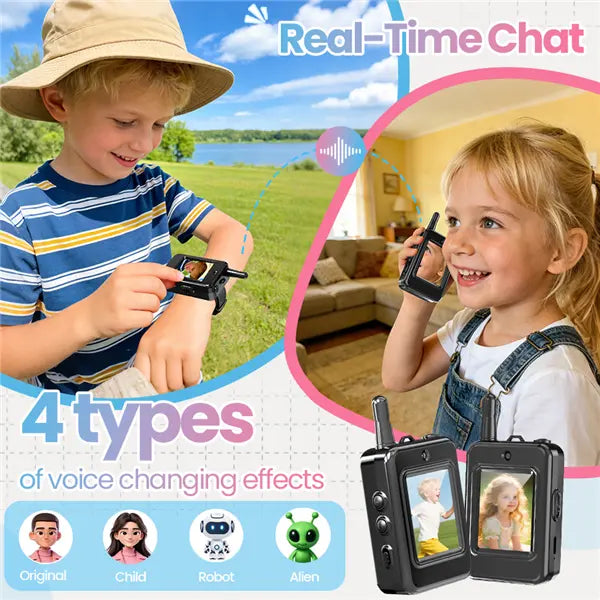 Kids Video Walkie Talkies – Rechargeable 2-Pack with Screen & Voice